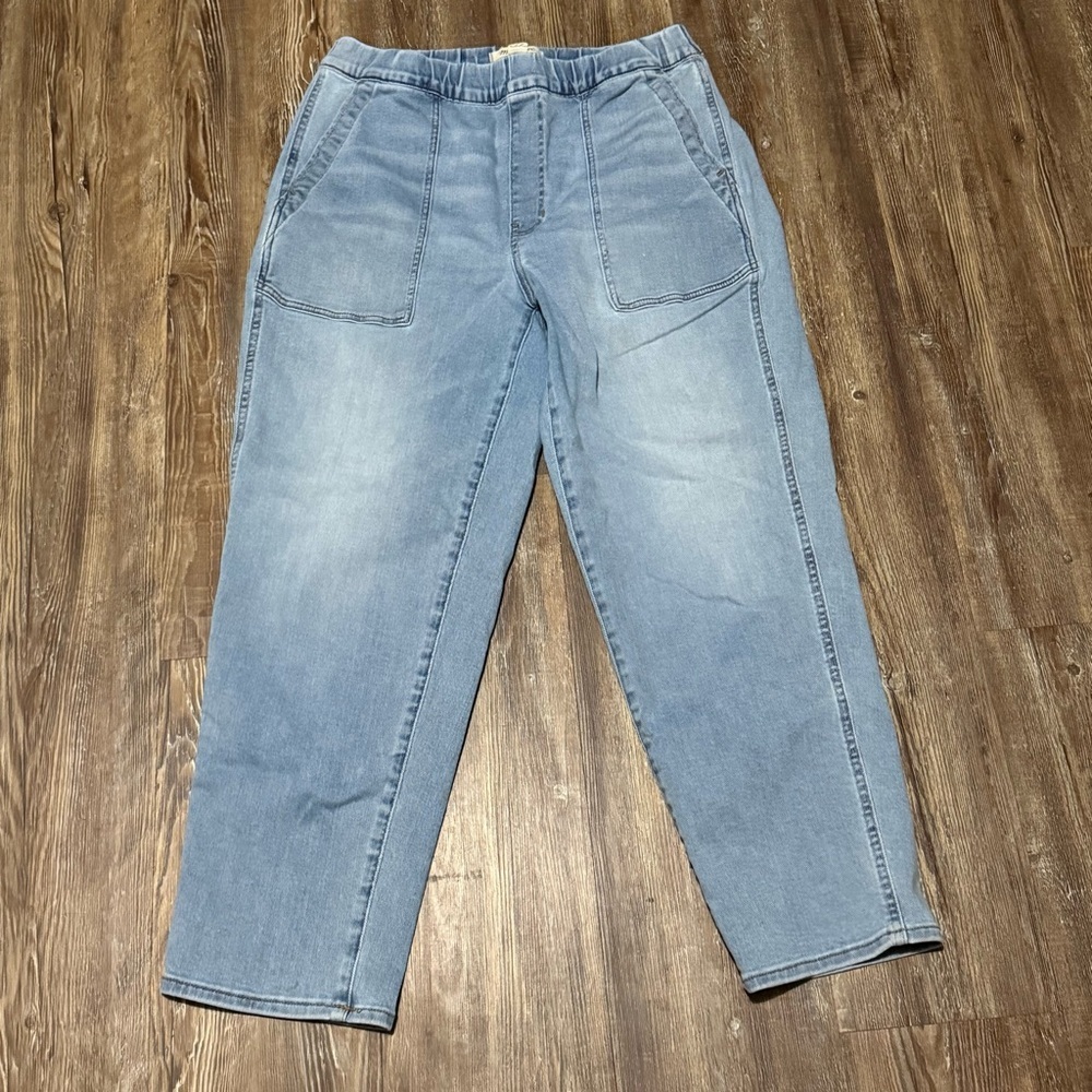 Madewell Pull On Relaxed Fit Jeans Women's Medium Utility Pocket in Bellview